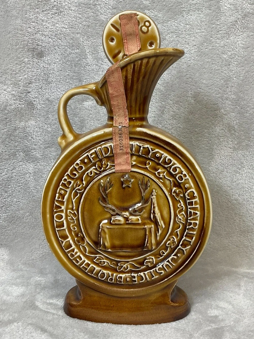 1968 Vtg Jim Beam BPOE Elks Centennial Bourbon Whiskey Decanter